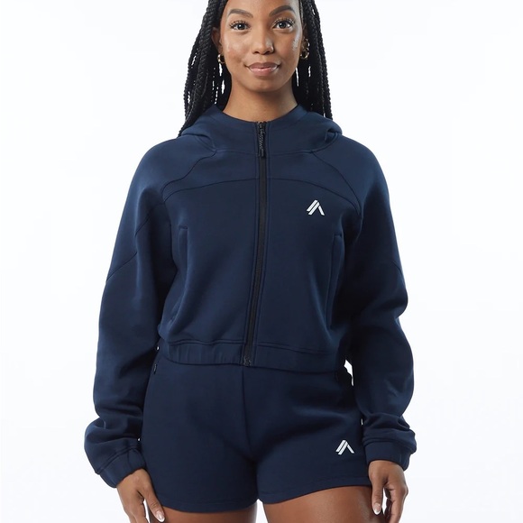 Alphalete ELMTS Crop Full Zip Hoodie Jacket